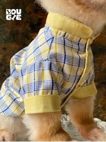 Lemon Checkered Pima Cotton - Authentic European